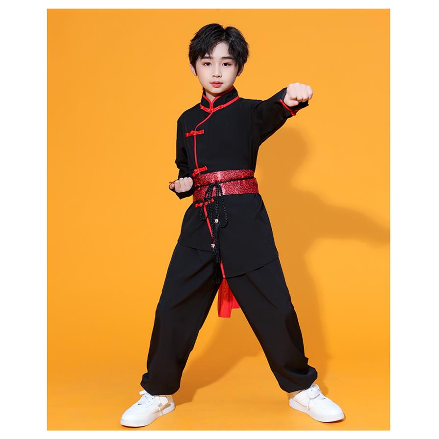 正品儿童武术服中古国少年表功扇演服新中式风男团太极服运动会夫