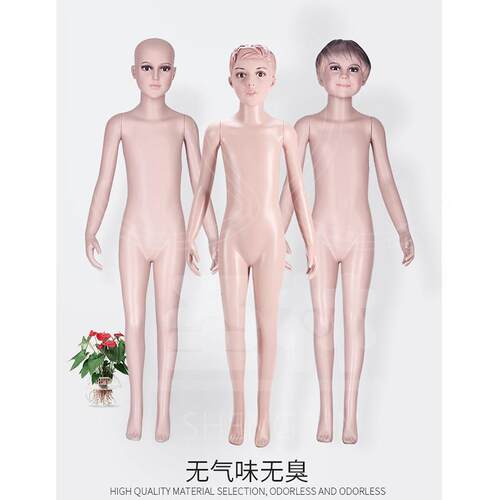 新款直销服装儿童模特道具小孩肤色站立塑料模特童装硬发橱窗服装