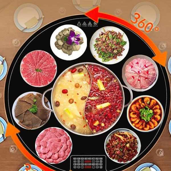 带火锅饭菜保温板热菜板家用加热大功率暖菜板餐桌转盘