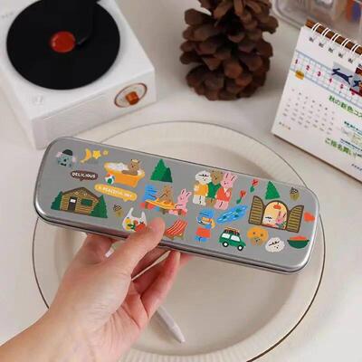 Korean Instagram Iron Stationery Box Cute Little Bear DIY H