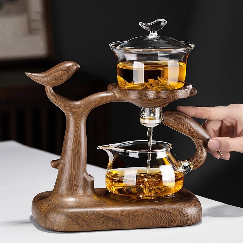高档玻璃茶具套装客厅家用磁吸式泡茶壶创意自动懒人功夫茶具茶杯