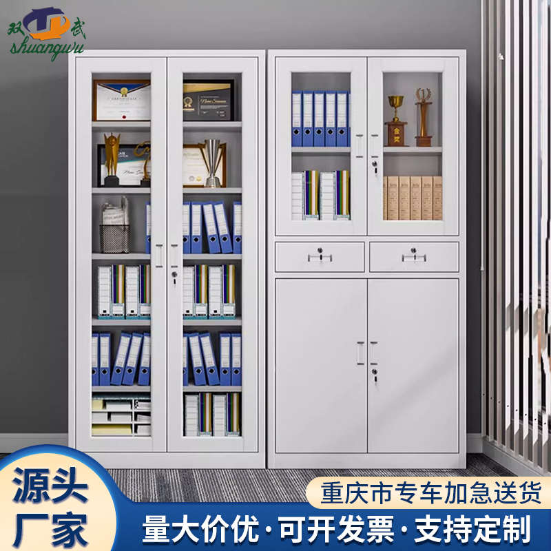重庆钢制办公室文件柜铁皮柜档案柜资料柜财务凭证带锁置物书柜