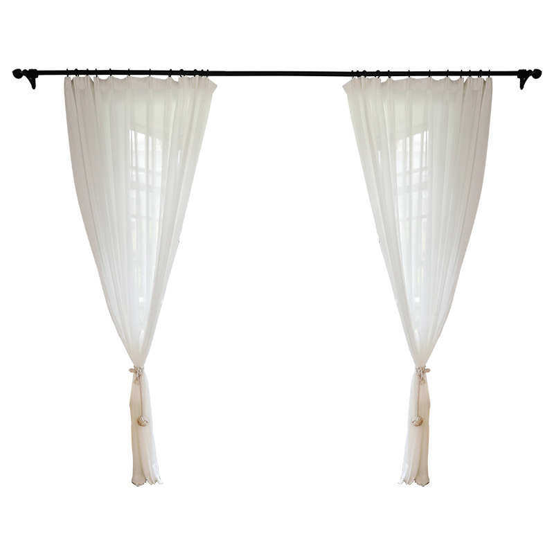 素色纱帘 白色窗帘棉麻窗纱 卧室客厅北欧落地飘窗成品遮光帘,居家布艺,窗纱,淘宝优惠券,粉丝福利购,淘宝优惠卷