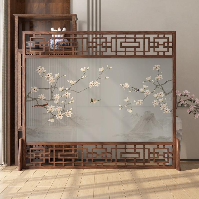 新中卧室遮挡家用式屏风隔断实木办公室酒店正对门客厅入户门玄关