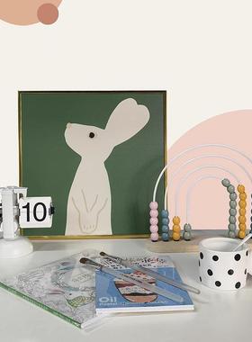 现桌代约女童桌面摆件样板房书挂画QOQ简儿童房可爱卡房通新款装