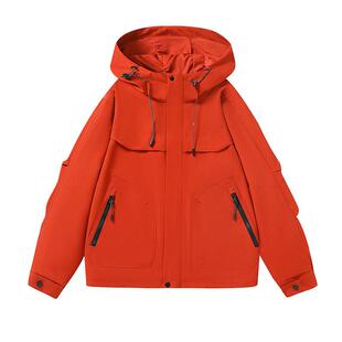 Men's Minimalist Solid Color Windproof and Waterproof Hooded