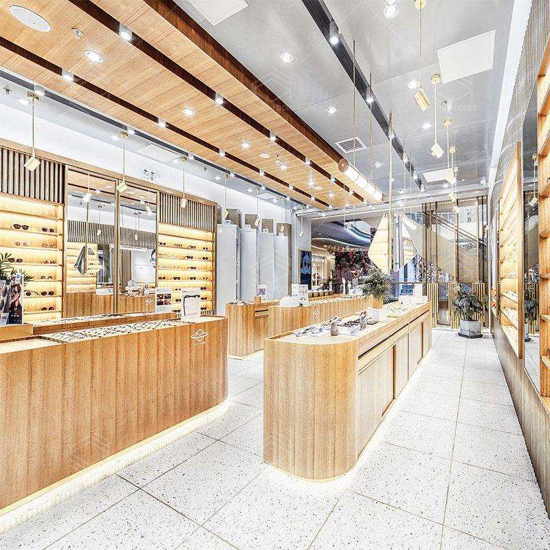 商场眼镜展示柜商用 整店木质烤漆近视眼镜陈列柜墨镜中岛展示台