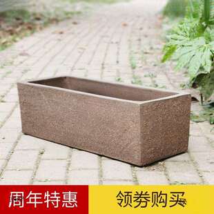 特大号长方形水培花盆粗陶瓷罐别墅户外紫砂陶养鱼荷花睡莲缸