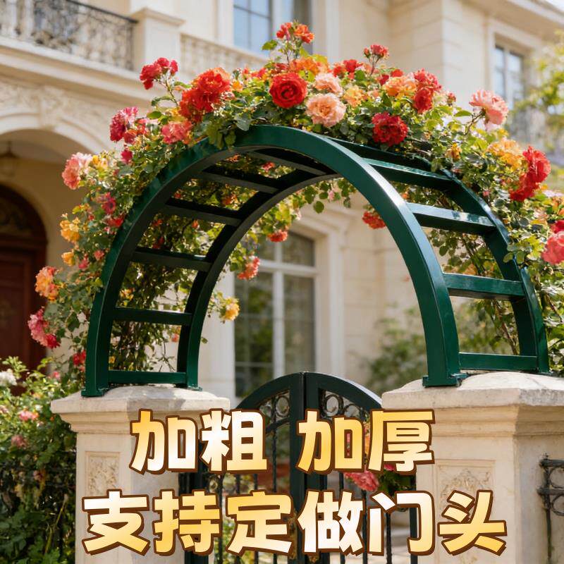 加粗加厚铁艺花架门头庭院装饰30MM加粗管径花拱门支撑架支持定制