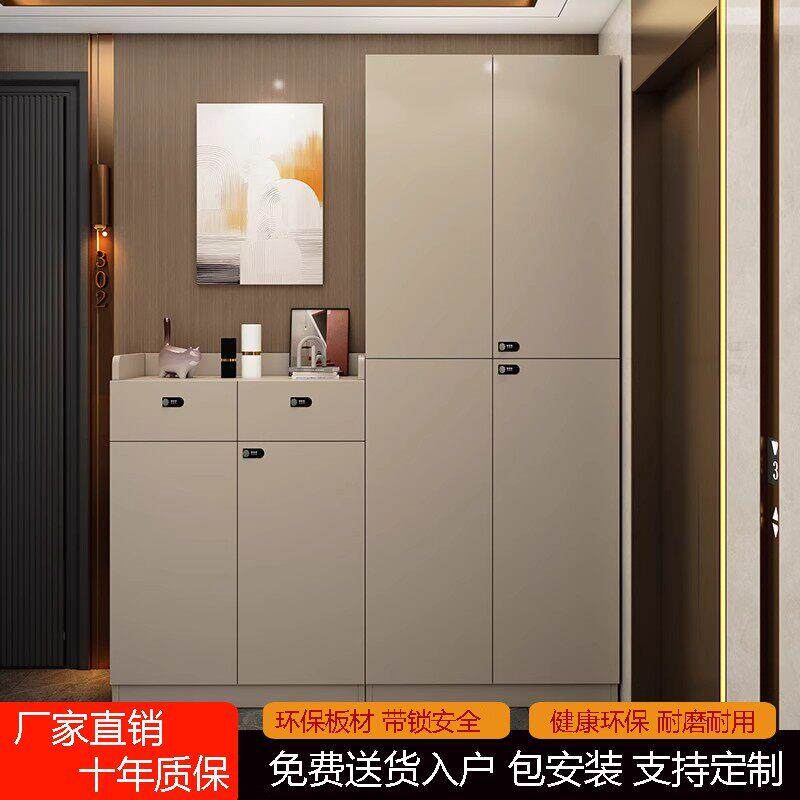 鞋柜家用门口走廊电梯口2025室内外带锁入户玄关柜一体靠墙收纳柜