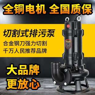 人民切割WWF泵化粪池抽泵家用2820v污水泵30v三相上粪海泥沙排泵