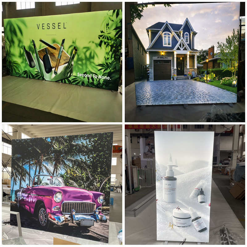 展会背景墙折叠灯箱发光背景架铝合金快幕秀立式LED卡布便携灯箱