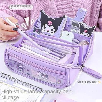 Cartoon kuromi my melody Cinnamoroll Pochacco pencil bag lar