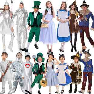 绿野仙踪cos衣服铁皮人多萝西陶乐稻草人女巫小矮人亲子演出服装