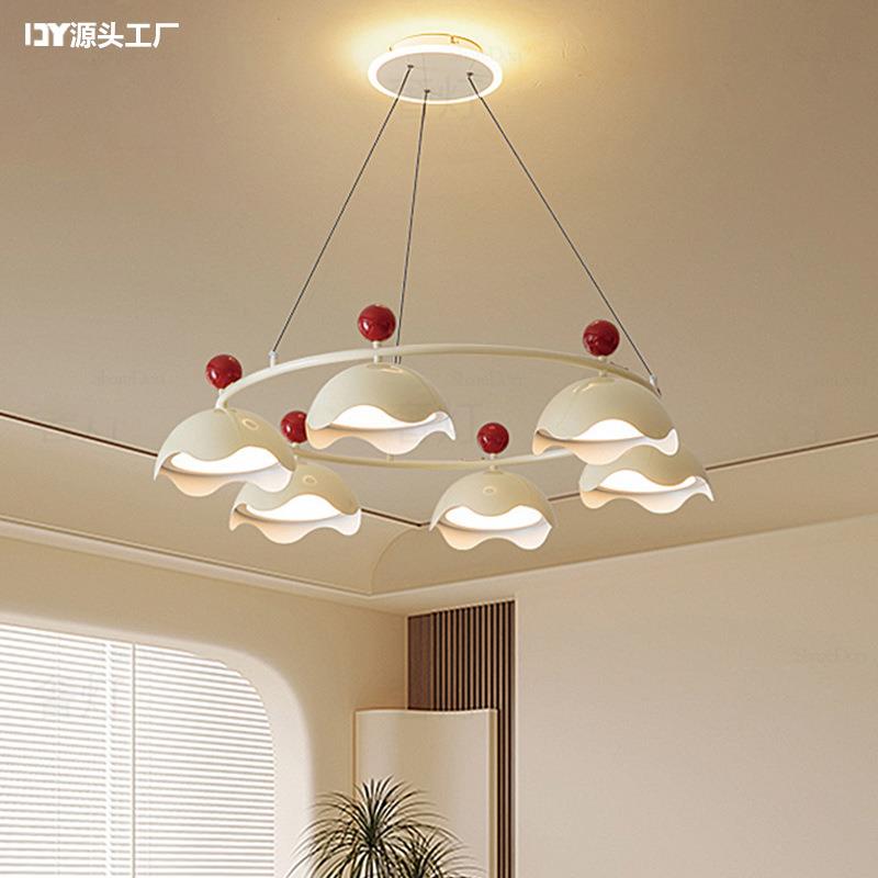 现代简约客厅吊灯大厅主灯法式奶油风2025新款网红蛋壳房间餐厅灯