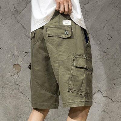 Baggy Summer Cargo Shorts For Men Short Pants Pocket Black