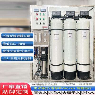 直销0.25-1吨反渗透设备RO工业净化纯水设备锅炉补给水软化水
