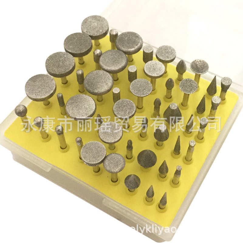 50PC打磨头金刚石磨针玉石材雕刻针电磨合金磨棒金刚砂磨头