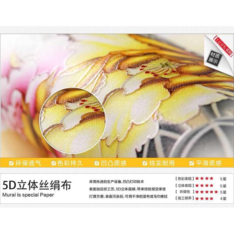 新中式复古电视背景墙壁画沙发古典壁纸客厅山水影视墙布无缝壁布