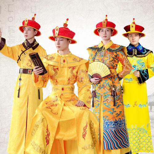 清朝古装皇帝皇上龙袍干干隆康熙雍正嘉庆衣服成人舞台演出服装戏