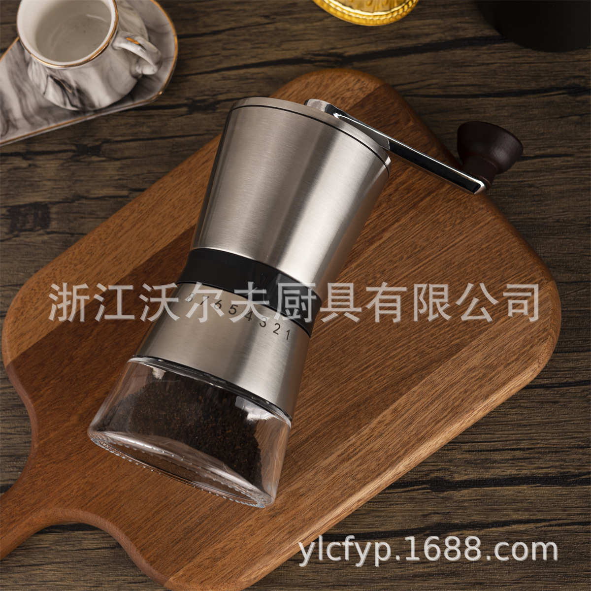 便携自由调节刻度手摇咖啡磨不锈钢外体咖啡磨豆机直销批发