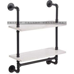 古水管61x25cm架层壁挂式 书双架厨房储物复简约搁板铁艺墙上置物