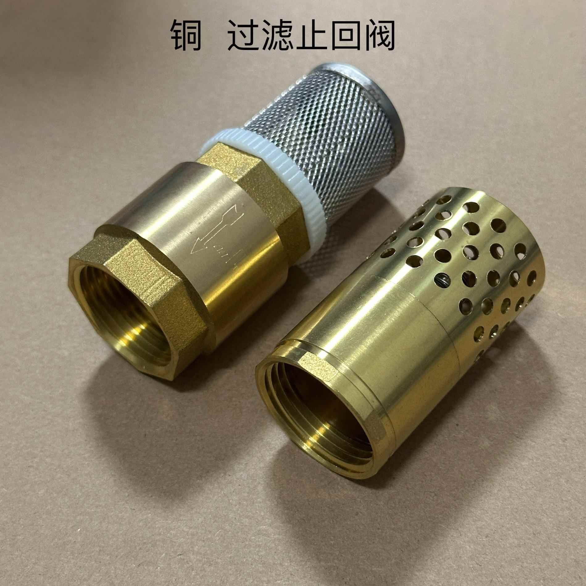 全铜立式防过滤止回阀井底阀弹簧逆止阀DN25底阀门20防水阀1寸6分