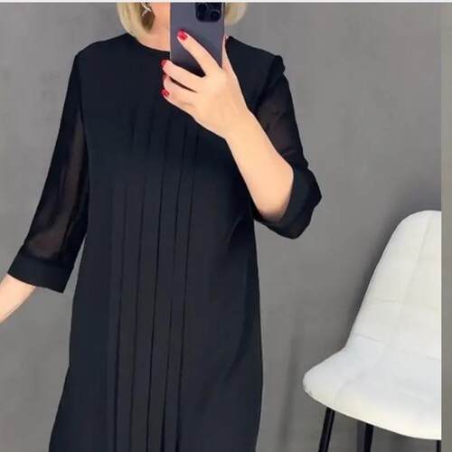 Dress women's pleated mid length skirt
