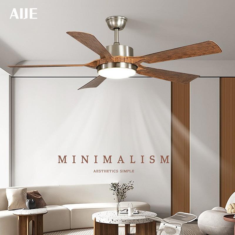 2025新款中古大扇叶风扇灯客厅餐厅吊扇卧室吊灯复古智能电扇灯具