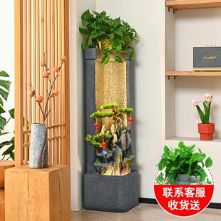落地水幕墙喷泉景观假山流水摆件循环水客厅办公室乔迁装 饰品礼物