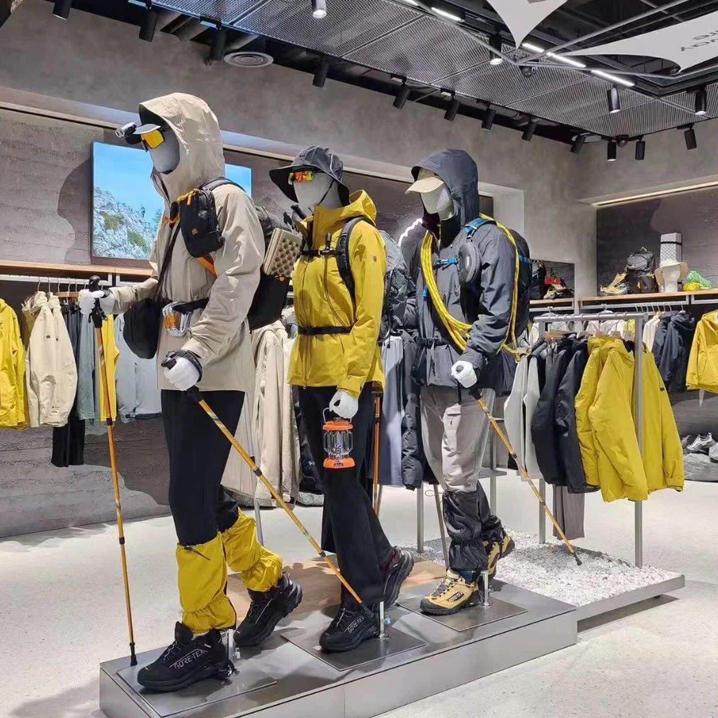 户外徒步登山运动模特道具男全身陈列橱窗模特展示架假人女半身