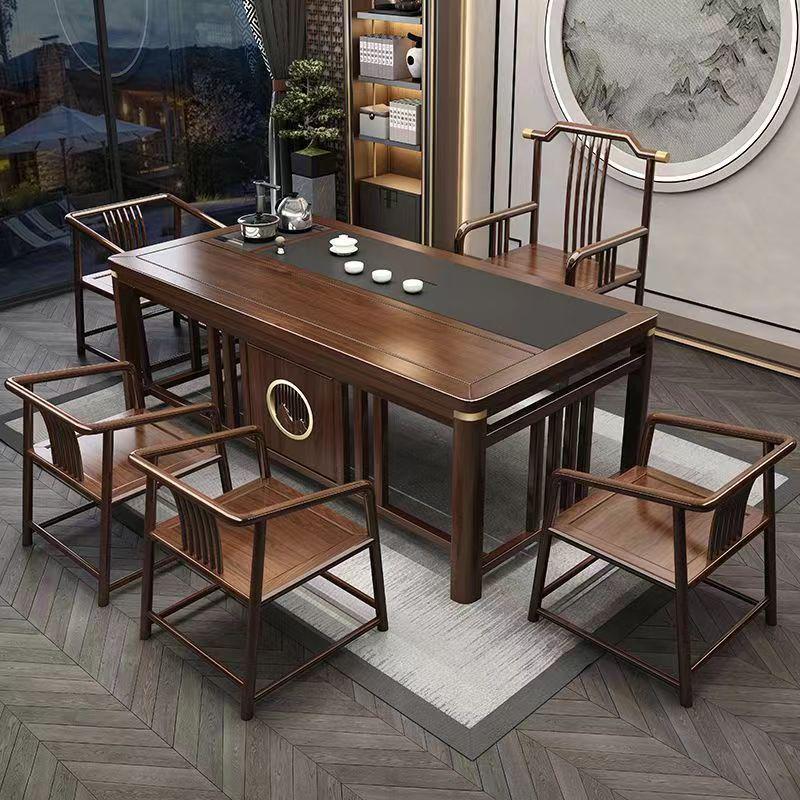 实木茶桌一体一整套泡茶台茶台办公室茶几家用茶桌椅组合新中式