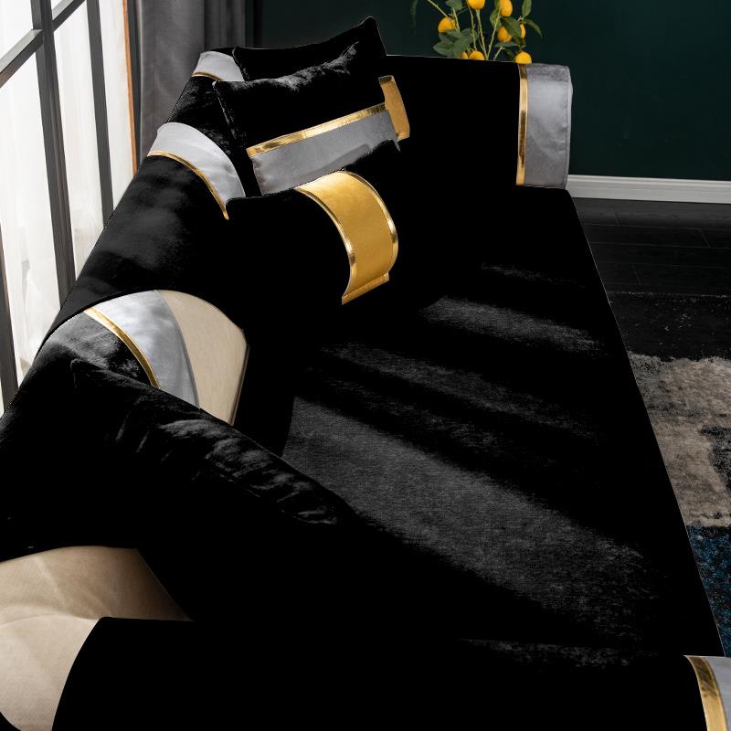 正品沙发垫奢四皮季通用北欧简约现艺代防滑高档布真实轻木沙发靠