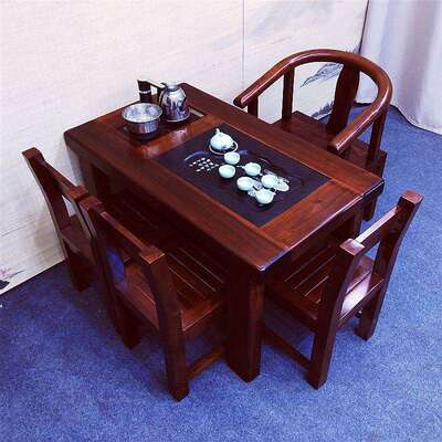 实木茶桌椅台组合功原木茶台船RCM木家用茶几办公室套阳小夫型茶