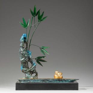 铜金岁月富足竹子黄铜摆件富贵竹开业乔迁新居入伙升职送礼铜装 饰