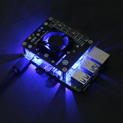 树莓派5/4B/3B+ 散热风扇扩展板 Raspberry Pi LED炫光风扇扩展