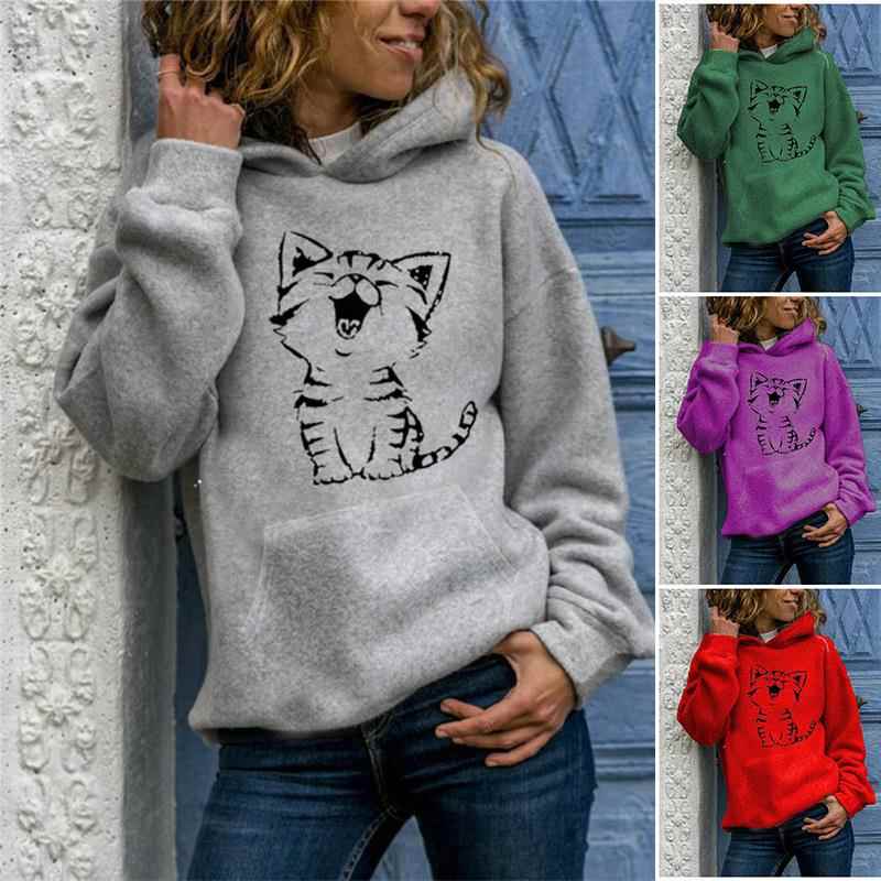 Sweatshirt Hooded Neck Crew Animal Pullover Sleeve Long