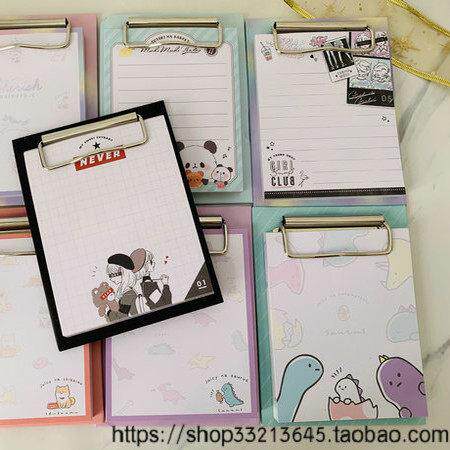 出日本原单 小夹板便条本 可爱卡通便签纸掌中宝可撕便签本新款
