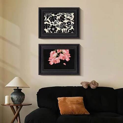 《粉葡饰萄》《蝴蝶兰》中古风DC-015餐厅装画水果艺客术挂画轻法