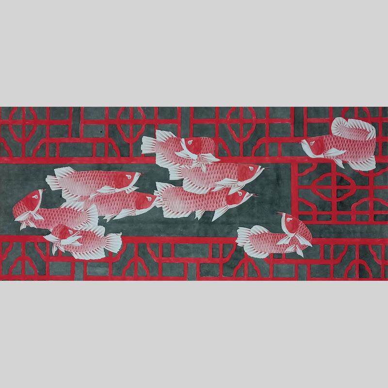 画纯绘国画山手水画客厅办室风水118祝公伟民手绘作品