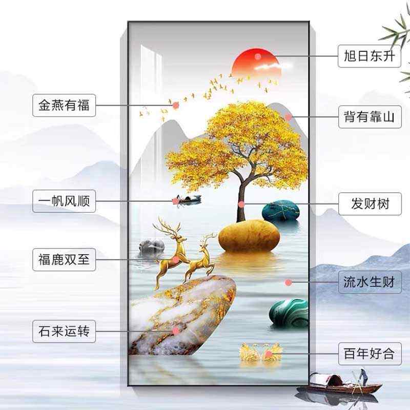玄关装饰画现代简约入户正对进门墙壁挂画新中式玄幻走廊过道壁画,家居饰品,现代装饰画,淘宝优惠券,粉丝福利购,淘宝优惠卷