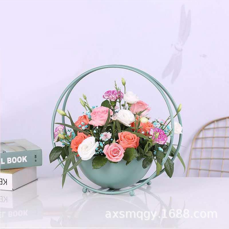 北欧铁艺花架花店展示架创意铁艺花架子装饰摆件室内花架家具摆件