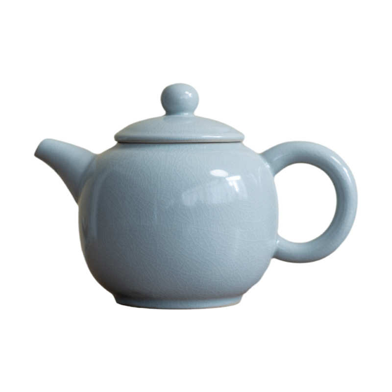 汝窑茶壶家用陶瓷紫砂功夫茶具西施提梁泡茶器小清新单壶套装