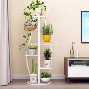 家用铁艺花架子客厅花盆架绿萝吊兰落地多层花架室内阳台欧式