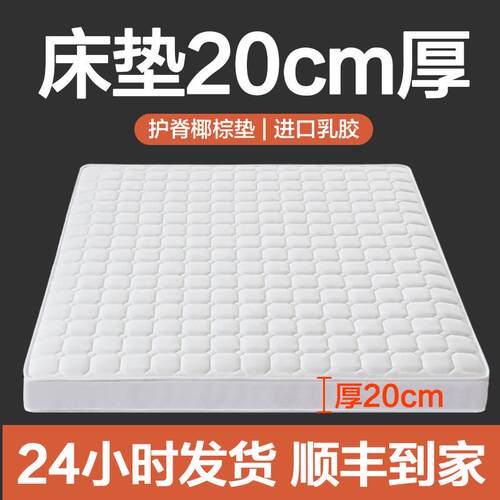 床垫20cm厚天然椰棕席梦思护腰租房专用乳胶加软定制折叠家用儿童