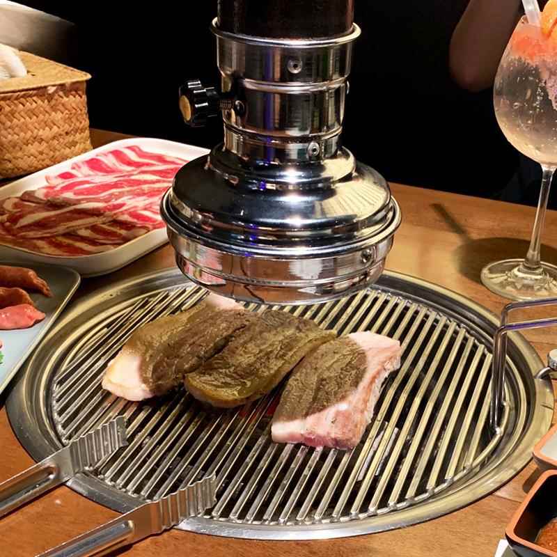 韩式店大号上排YWG镶嵌碳烤炉不火锈钢烤肉炉炭烧烤炉烤肉炭烤烟