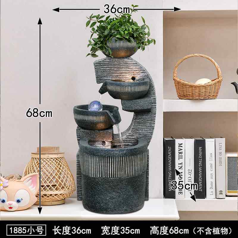 正品公欧式约流水摆件客厅内加湿器办室落地景观风简水开 室业乔