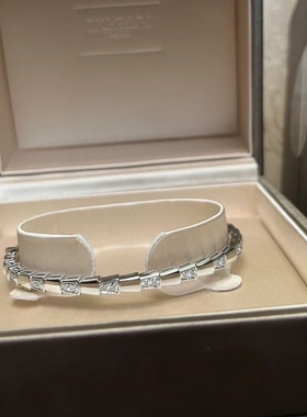 公价13.1万】99新宝格丽白金半钻蛇形手镯正品二手BR858420