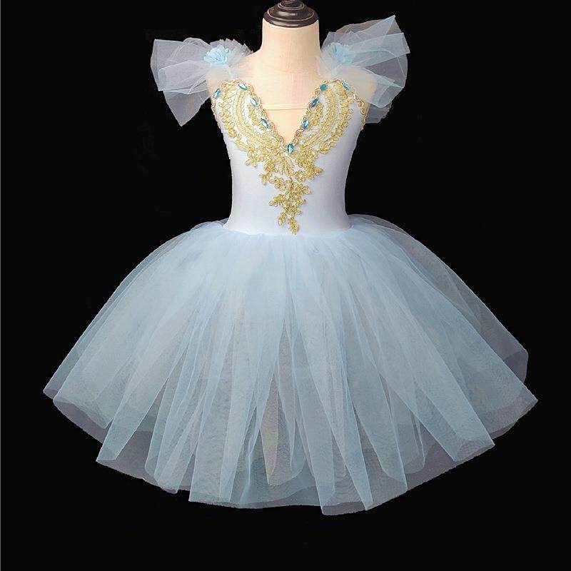 儿童芭蕾舞裙女童蓬蓬裙演出服新款吊带纱裙幼儿小天鹅舞蹈表演服