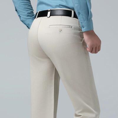 男裤男式休闲裤商务爸爸5515B直筒裤新秋冬高腰男款百免烫职装业